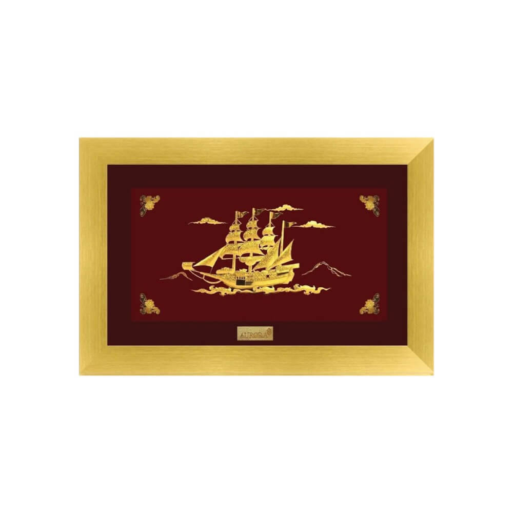กรอบรูปเรือสำเภา AURORA DESIGN กรอบทอง ขนาด 18 X 12 ซม._0